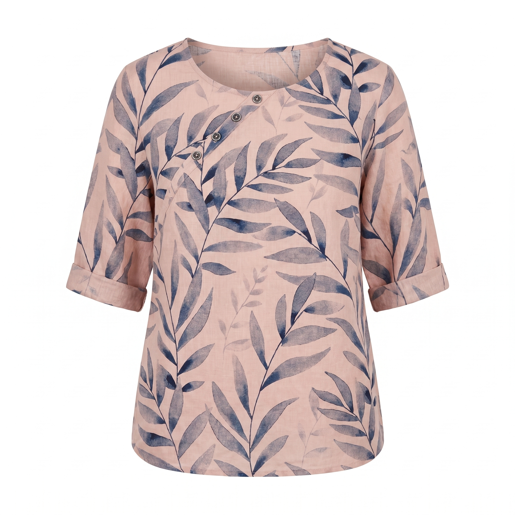 Women's printed short sleeve summer blouse