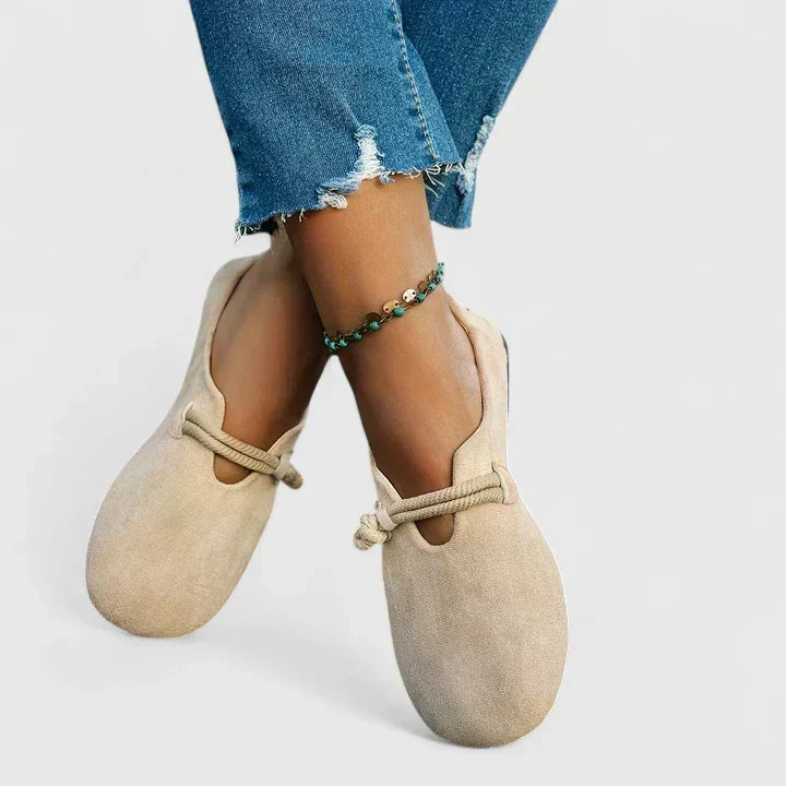 Women's round toe flat rope-strap loafers
