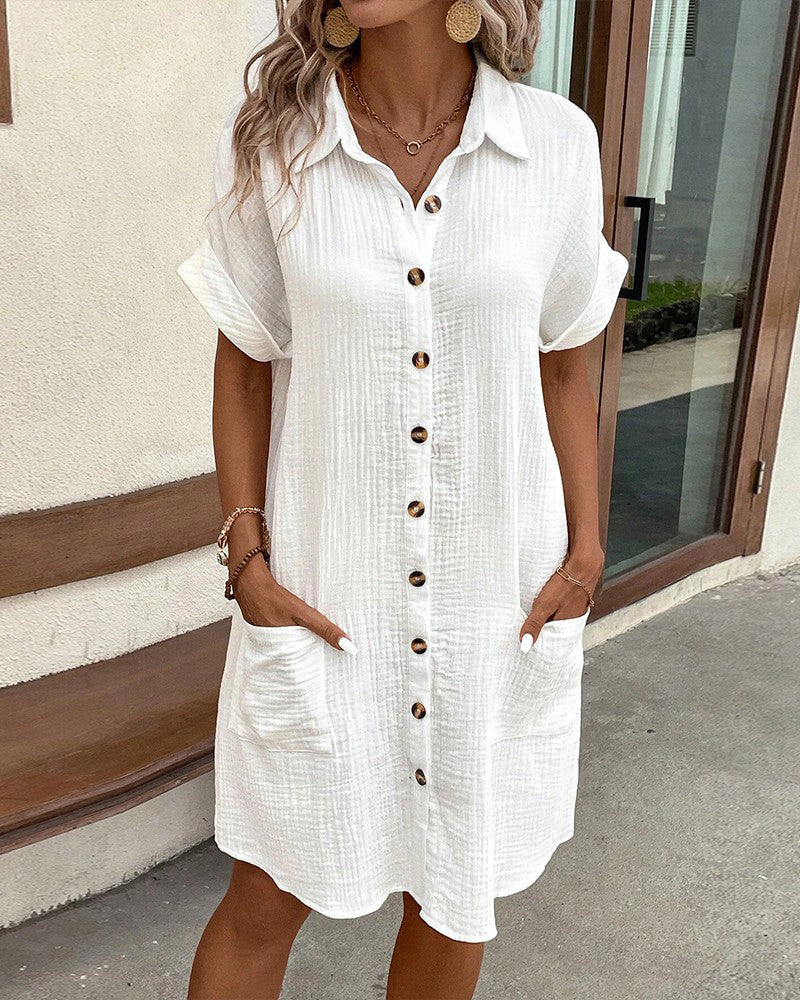 Women's short sleeve midi summer dress