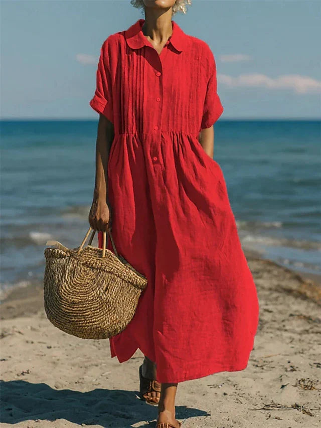 Women's short sleeve summer maxi dress