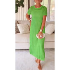 Women's short sleeve cut-out formal maxi dress