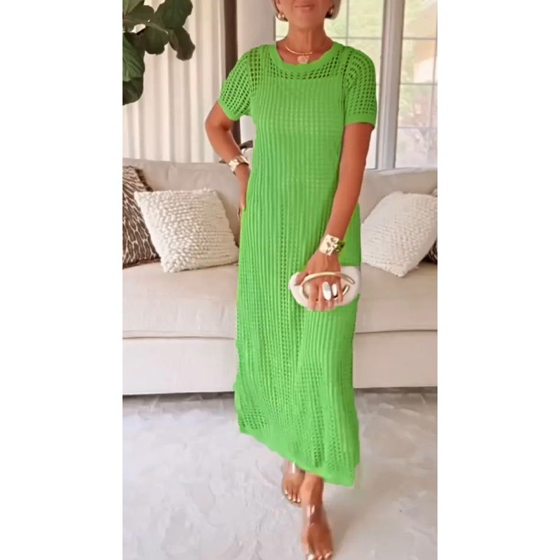 Women's short sleeve cut-out formal maxi dress