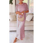 Women's short sleeve cut-out formal maxi dress