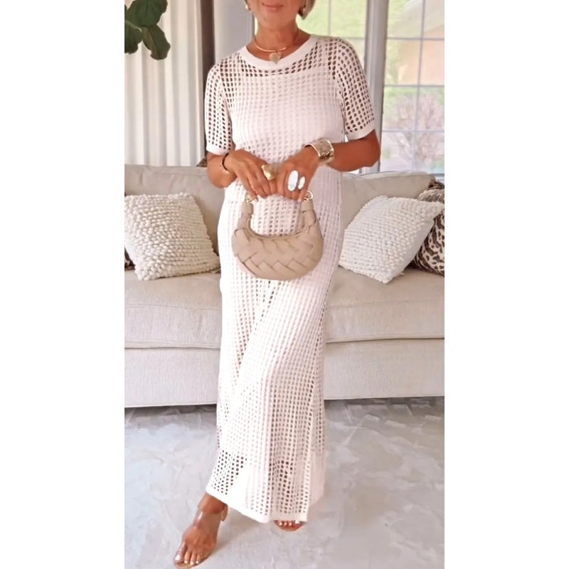 Women's short sleeve cut-out formal maxi dress