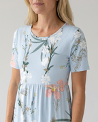 Women's short sleeve floral print midi dress
