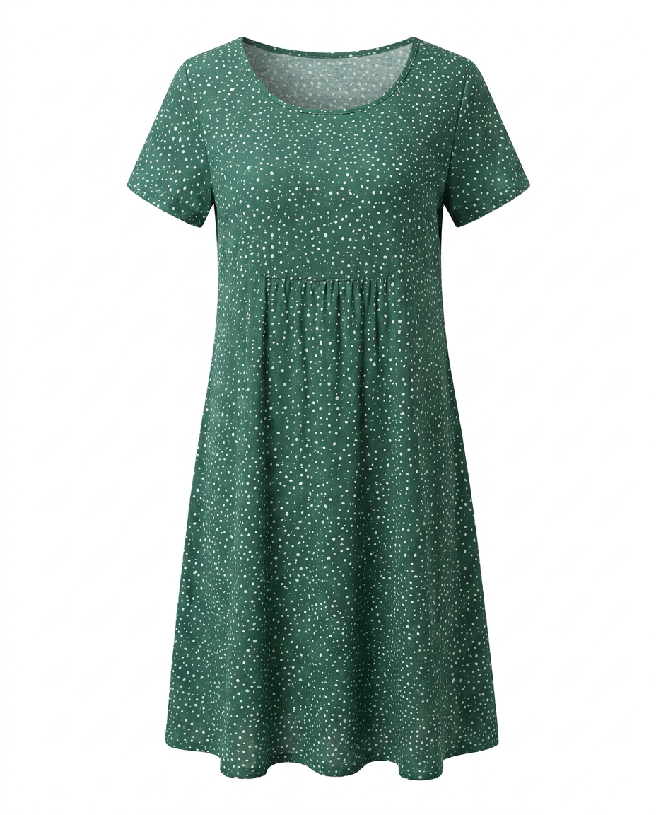 Women's short sleeve v-neck midi summer dress