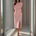 Women's sleeveless midi formal dress