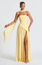 Women's strapless wedding guest maxi dress