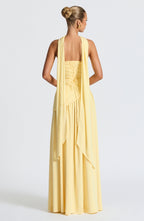 Women's strapless wedding guest maxi dress
