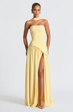 Women's strapless wedding guest maxi dress