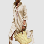 Women's summer striped midi shirt dress