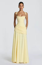Women's asymmetric wedding guest maxi dress