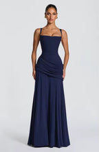 Women's asymmetric wedding guest maxi dress