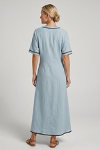 Women's twist-front v-neck maxi summer dress