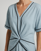 Women's twist-front v-neck maxi summer dress
