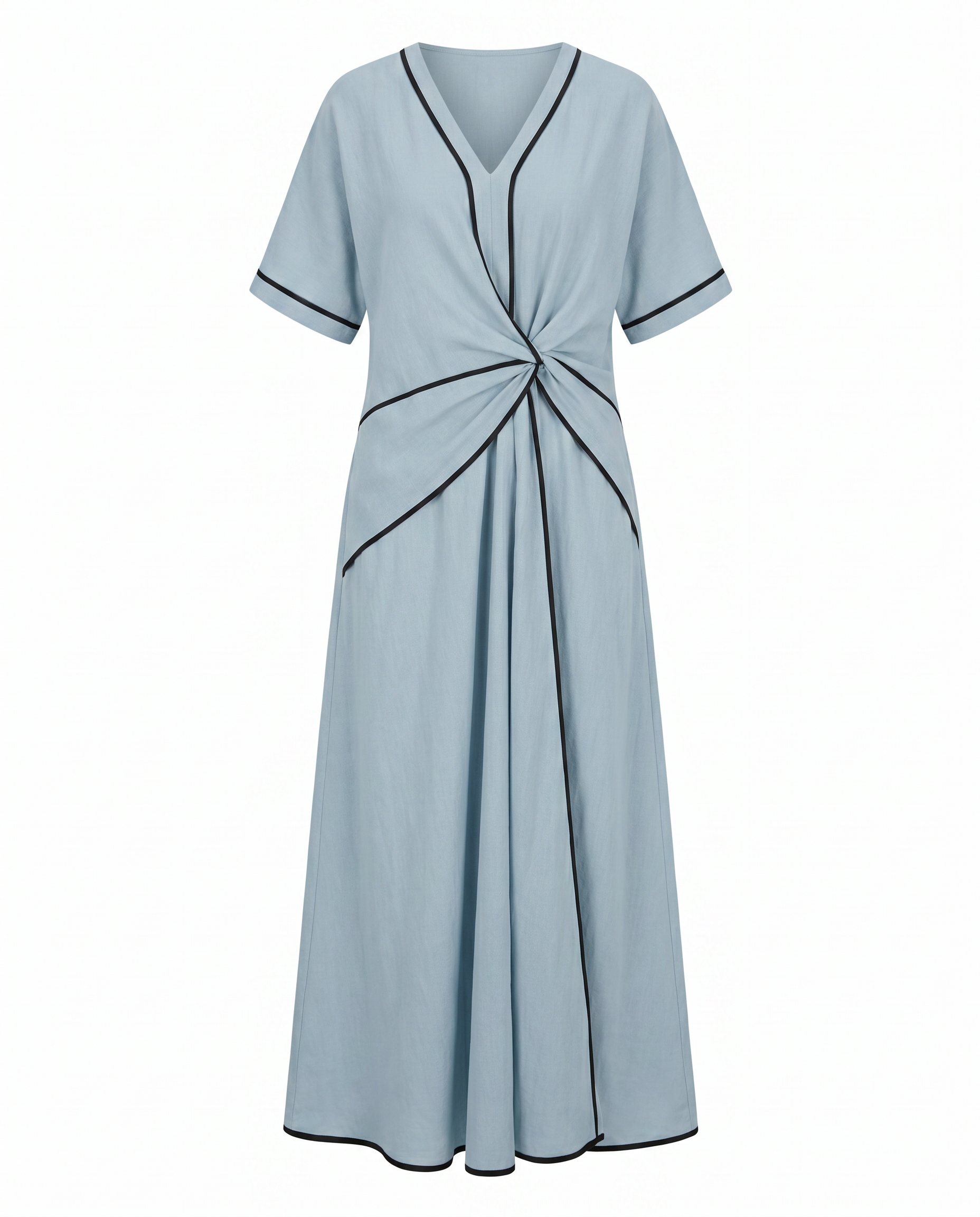 Women's twist-front v-neck maxi summer dress
