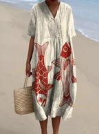 Women's v-neck midi summer dress