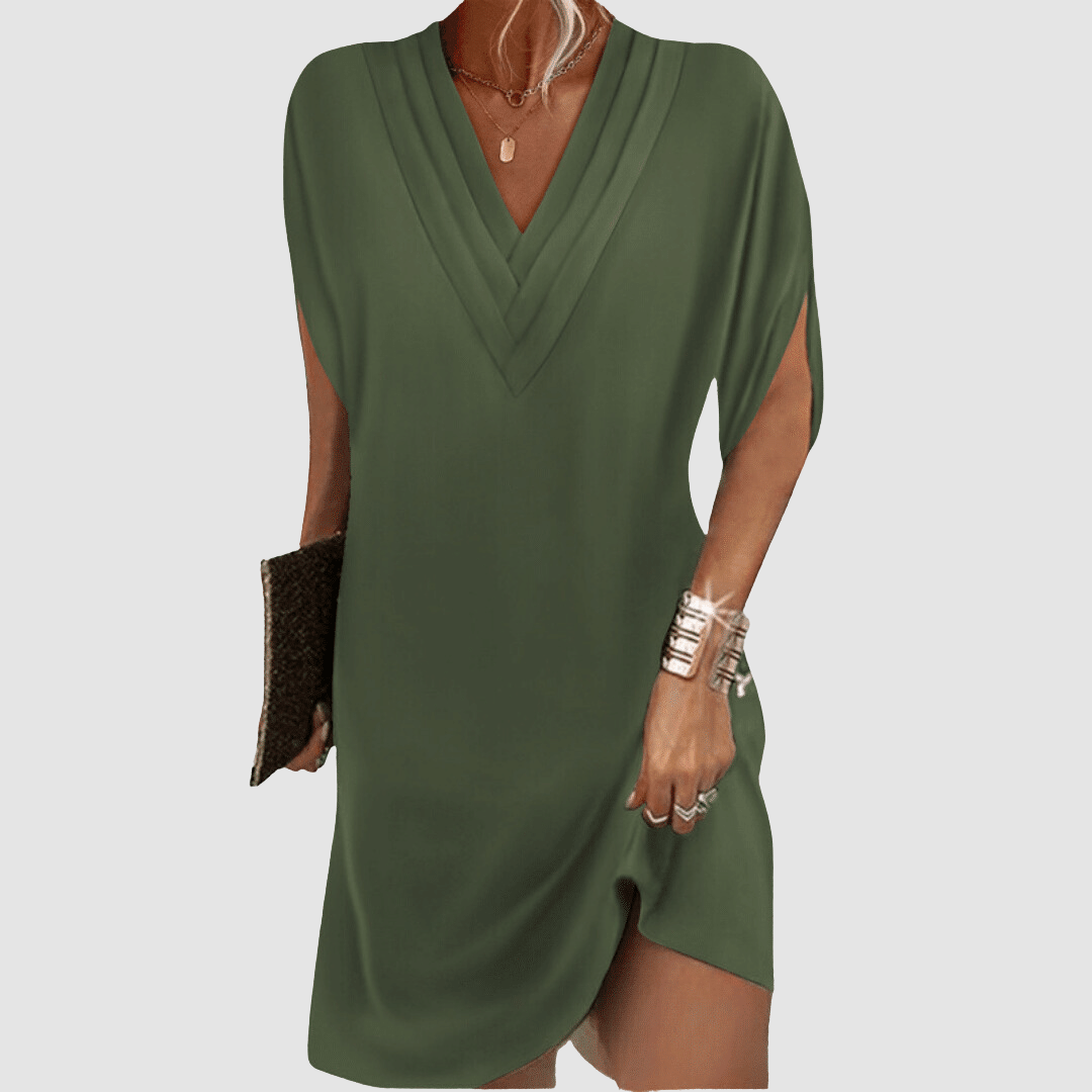 Women's v-neck split sleeve cocktail dress