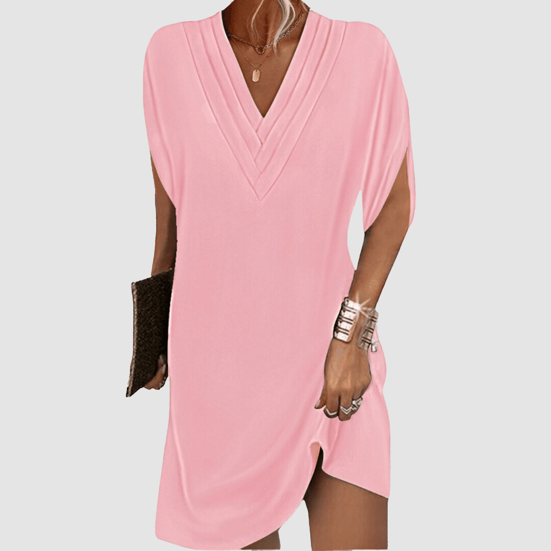 Women's v-neck split sleeve cocktail dress