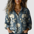 Women's vintage print blouse