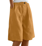 Women's wide-leg elasticated summer shorts