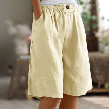 Women's wide-leg elasticated summer shorts