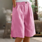 Women's wide-leg elasticated summer shorts