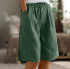Women's wide-leg elasticated summer shorts