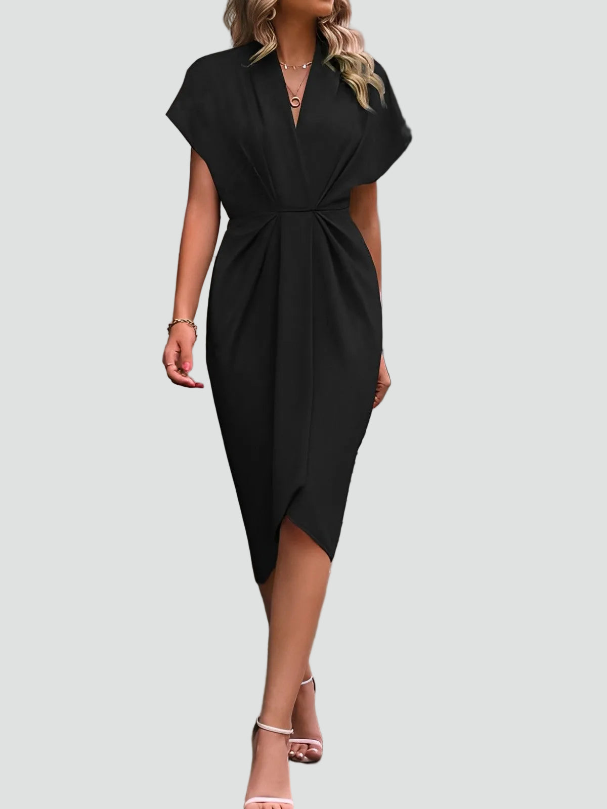Women's wrap v-neck cocktail dress