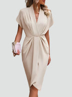 Women's wrap v-neck cocktail dress